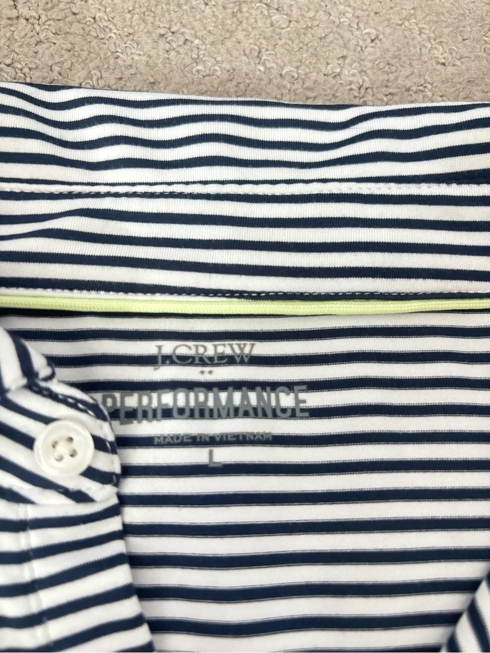 Mens J Crew Polo Shirt - Black & White Stripes